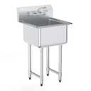 VEVOR Stainless Steel Prep & Utility Sink, 1 Compartment Free Standing Small Sink Include Faucet & legs, 21"x18" Commercial Single Bowl Sinks for Garage, Restaurant, Kitchen, Laundry, Bowl Size 18*18in