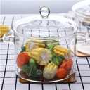 Transparent Glass Pot, Borosilicate Stewpot With Two Ears Crystal Clear Glass Cooking Pot, to Cook Noodles Soup Milk Baby Food Etc (Color : Clear, Size : 2000ml) (2.1 Quarts)