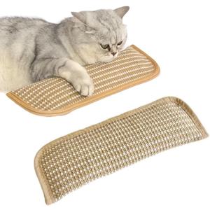 2 x 2 Pack Cat Toys Pillows Catnip Kicker Pillow Catnip Toys Knitted Natural Sisal Chew Sticks Interactive Cat Nip Kitty Toys for Cats Dental Care Teeth Cleaning Kittens Increase Appetite Calm
