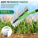 63 Thatch Rake Dethatcher Rakes for Lawns, Heavy Duty 21 Curved Double-Side Sharp Steel Tines Yard Garden Rake with Adjustable Handle for Dead Grass, Leaves, Loosening Soil
