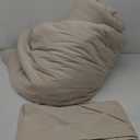 CozyTide Oversized King Comforter 128"x120",100% Cotton Solid Color Pleated Extra Large King Comforter Set, 3 Pieces Soft Simple Style Wheat Bedding Comforter Set Ultra Soft