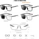 Reading Glasses For Men Women, Blocking Eyeglasses Computer Eye Glasses, TR90 Quality Lightweight (2 Black/Multifocus Photochromic Gray)