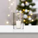 WGVI Hurricane Candle Holder Sleeve, Wide 4", Height 6", Clear Glass Cylinder Candleholder, Chimney Tube, Open Ended Candle Shade, 1 Piece
