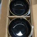 LOVECASA 11 Pieces Plates and Bowls Sets, Porcelain Black and Gold Dinnerware Sets, Round Dinner Plates Dishes Set Service for 4, Dishwasher Safe and Scratch Resistant, Black