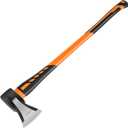 Chopping Axe, Hand Axe, Camp Hatchet for Splitting Kindling and Chopping Branches, Wood Chopping Axe 6.8 lb with 36-in Fiberglass Handle (L)