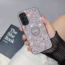 Bling Glitter Case for Samsung Galaxy A13 5G for Women Girls,Cute Sparkle Soft TPU Cover with Ring Kickstand Phone Case for Samsung Galaxy A13 5G/ Galaxy A04s CZ-Silver