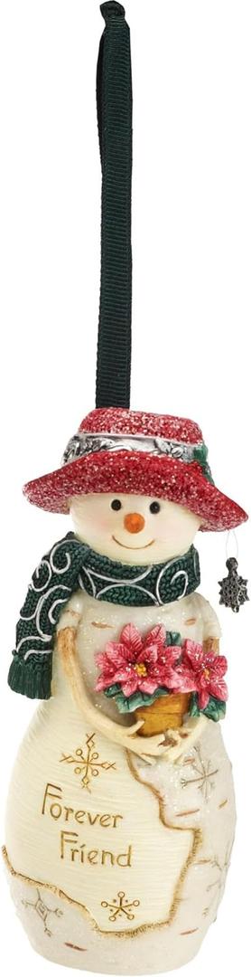 Pavilion Gift Company - BirchHeart 4-Inch Tall Snowman Ornament, Reads Forever Friend