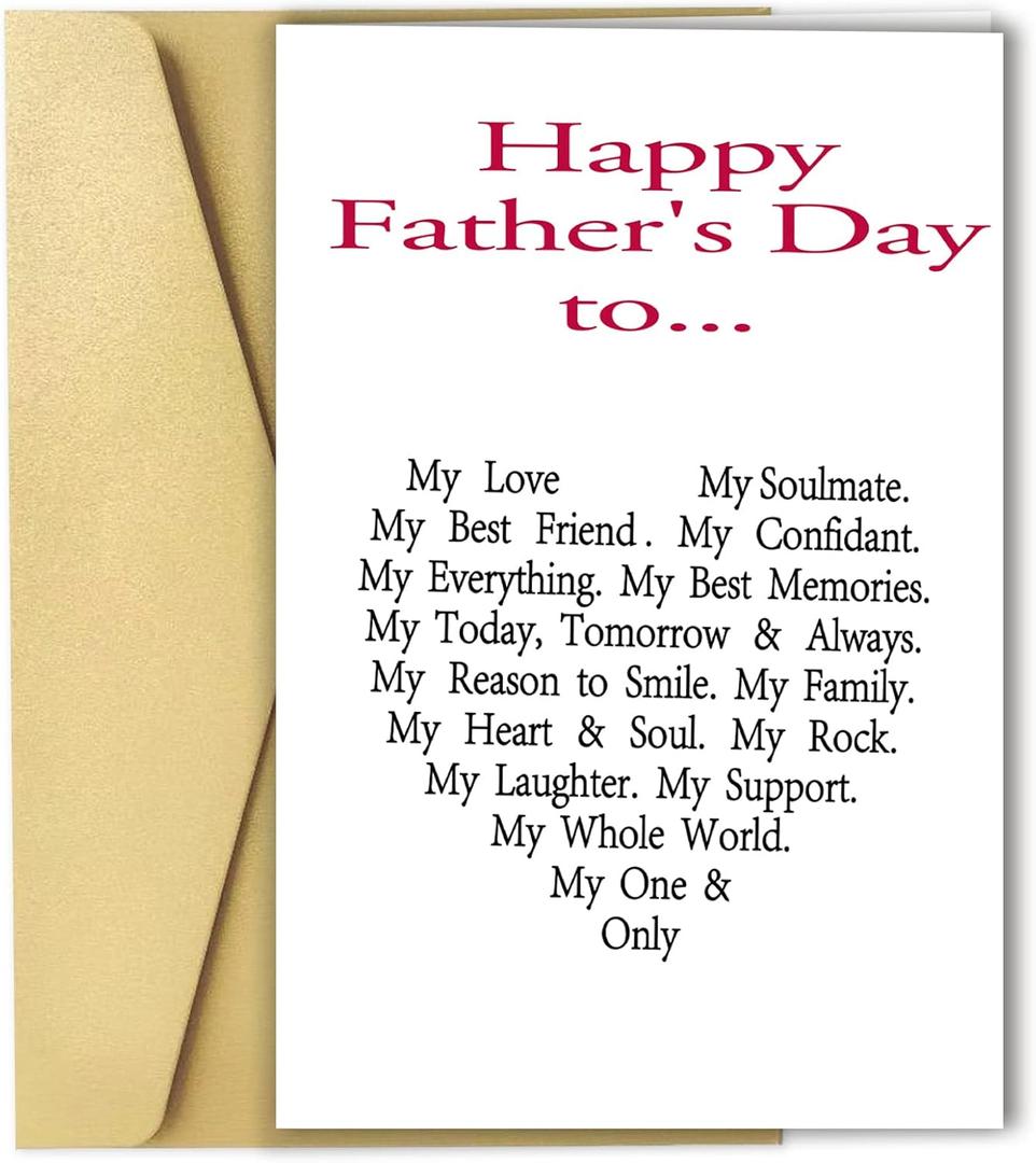2 x OJsensai Happy Fathers Day Card for Husband, Funny Fathers Day Gift from Wife, Sweet Fathers Day Card for Boyfriend, Unique Gift Idea for Him, Love Card
