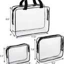 Hedume Set of 9 Clear Makeup Bags, TSA Approved Clear Toiletry Bag Set, Waterproof PVC with Zipper Handle Portable Travel Luggage Pouch
