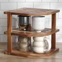 VERTORGAN 3 Tier Acacia Wood Corner Shelf,Dish Drying Rack,Plate Organizer,Kitchen Spice Rack for Countertop and Cabinet,Pantry Organization and Storage