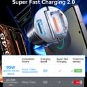 MRGLAS 90W USB C Car Charger Fast Charging,[Invisible Design] All Metal Car Charger USB C PD45W+QC3.0 Dual Port Cigarette Lighter Car Adapter for iPhone 17 16 Pro Max Plus 15 Samsung S26 S25 Ultra