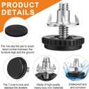 Pinkunn 50 Pieces Adjustable Leveling Feet with T- Nut Kit 1/4-20 Thread Furniture Levelers Metal Adjustable Feet Heavy Duty Legs Height Adjuster for Table Chair Desk Cabinets Sofa, Black(Serrated)