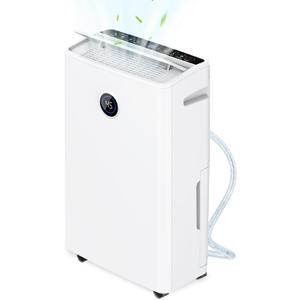 4500 Sq. Ft Dehumidifier for Basement, 50-70 Pints Large Dehumidifiers for Home with drain hose and 5L Water Tank, Moisture Removal for Whole House, Large Room, and Intelligent Humidity Control (White)