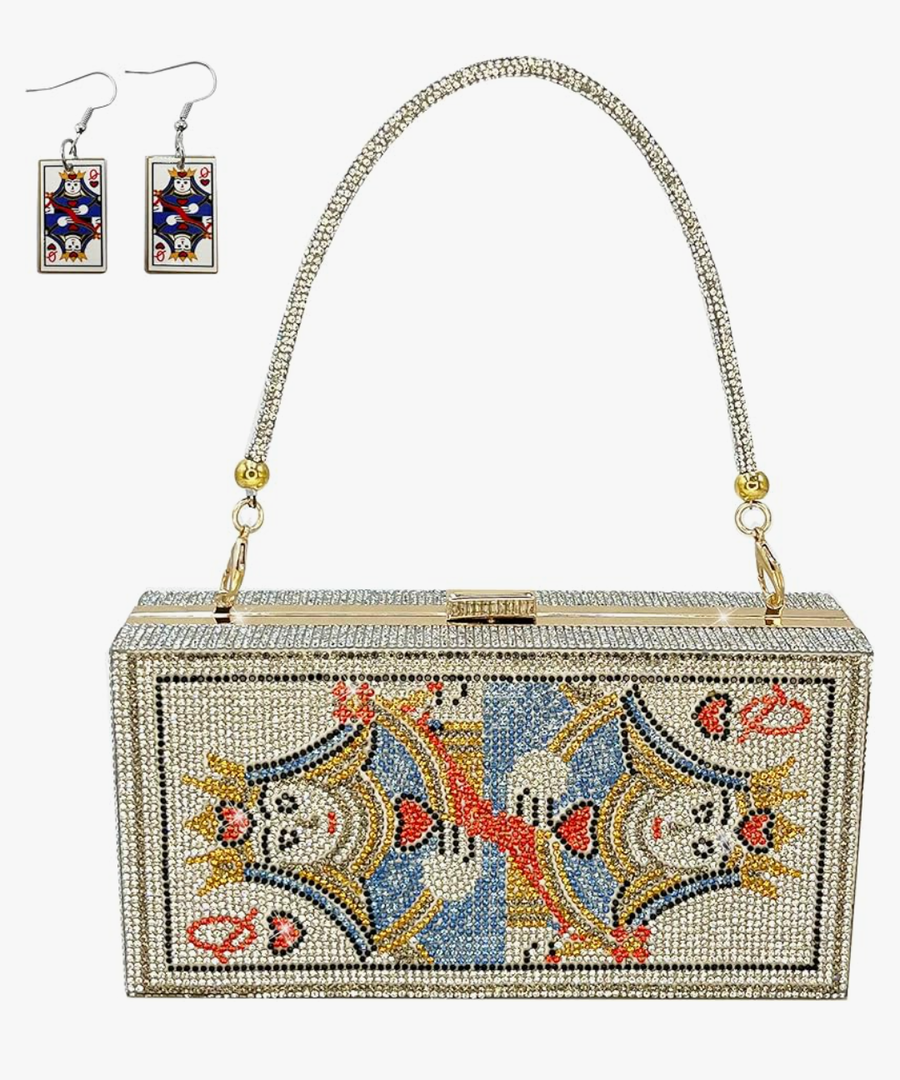 Diamond Sliver Crystal Evening Bag Rhinestone Bling Money Purses Poker Card Handbags Clutch For Party