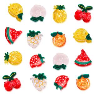 16 Pcs Mini Fruit Hair Claw Clips for Girls Non Slip Cute Clips Small Accessories for Women Girls Cherry Lemon Strawberry Orange Fun Summer Hair Accessories