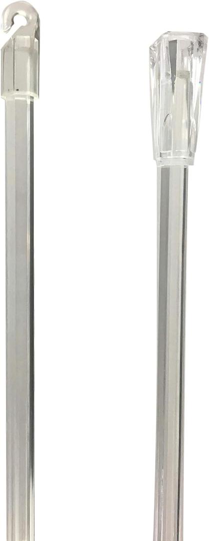 24 Inches Long Clear Blind Tilt Wand Replacement with Hook and Grip (3 Piece Pack)