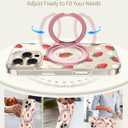 Loheckle for iPhone 16 Pro Case with Stand- Compatible with MagSafe Women Girls Cute Clear Girly Aesthetic Unique Design Soft TPU Magnetic Ring Phone Cover for Apple 16 Pro, Strawberry