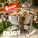 Chafing Dishes for Buffet 4 Pack, 6QT [Worry-Free Assemble] Food Warmers for Parties Buffet [Mirror-Like Polished Finish Stainless Steel Round Chafing Dish Buffet Set with Complete Set