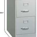 Lorell 2-Drawer Vertical File with Lock, 15 by 25 by 28-3/8-Inch, Light Gray