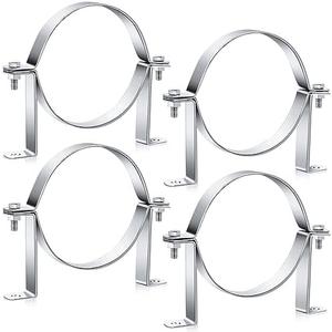 2 Pcs 6 Inch B Vent Wall Strap Round Gas Vent Pipe Strap Rigid Split Ring Hanger 2 Pcs 6 Inch B Vent Wall Strap Round Gas Vent Pipe Strap Rigid Split Ring Hanger