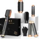 6 in ONE Hair Dryer Brush, Blow Dryer Curling Wand Hair Styling Tools Set, Ionic Hot Air Massage Oval Blowout Hair Dryer, Left&Right Hair Styler