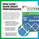 Filterbuy 20x23x1 Air Filter MERV 13 Optimal Smoke & Allergy Defense (3-Pack), Electrostatic Pleated HVAC AC Furnace Filters Replacement, Made in USA (Actual Size: 19.50 x 22.50 x 0.75)