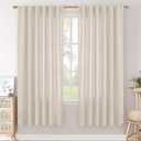 BGment Linen Curtains 72 Inch Length 2 Panels for Living Room, Rod Pocket Boho Semi Sheer Drapes Light Filtering Rustic Privacy for Bedroom Dining Back Tab, 52 X 72 Inch