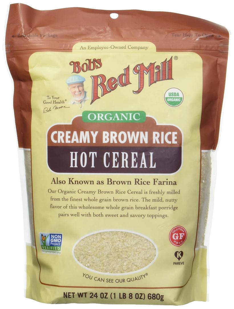 Bob's Red Mill Organic Brown Rice Hot Cereal, 24oz (Pack of 4) - Non GMO, Whole Grain, Vegan, Kosher