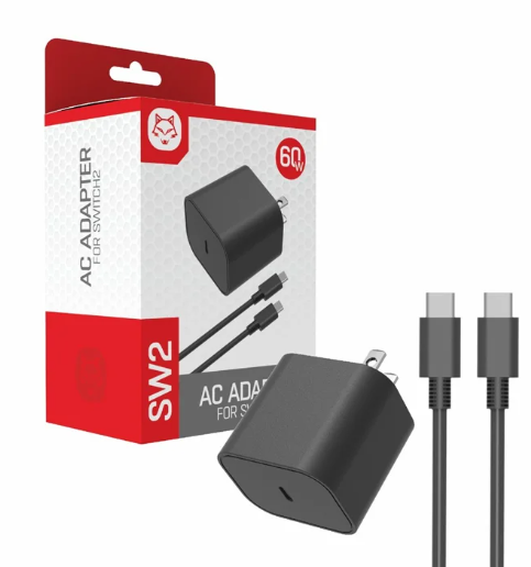 Switch 2 Charger - 60w AC Power Adapter for Nintendo 2/1, 5FT/1.5M UBC Cable, Support 4K TV Dock, PD3.0 Fast Charging Supply 20V/3A for Nintendo Switch Batteries, [Replacement for OEM Switch2 Charger]