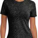 Alaroo Womens Summer Tops Short Sleeve Shirts Crewneck Basic Tee (Black)