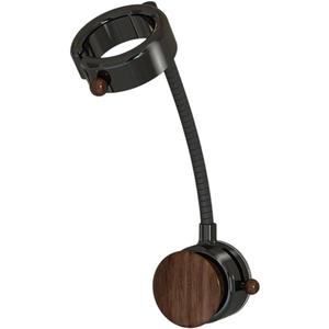 Suction Cup Mounted Hair Dryer Bracket with 360 Degree Rotation and Wire Storage for Neat Bathroom Counter Space (Walnut)