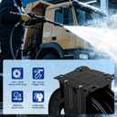 Retractable Pressure Washer Reel Fits 3/8" x 50 ft Hose,Only Reel | 4000 PSI,Automatic Rewind,Heavy Duty Steel, Wall/Floor Mounted, with 5 ft Lead for Air/Oil/Water