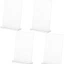 DECORNIJIA 12 pcs High Transparency Acrylic Tabletop Signs Menu Stand Desk Display Holder for Business Wedding Restaurant Office