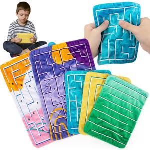 5 Pcs Marble Maze Mat Sensory Fidget Stress Relief Toys,Sensory Mat Anxiety Calming Toys,Tactile Sensory Toys for Kids Adults Teens Autism with Special Needs School Classroom Home Supplies, 2 Sizes