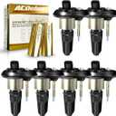 MAS Set of 6 Ignition Coils Pack UF303 & OEM Spark Plugs Compatible with Chevy Trailblazer Buick Rainier GMC Envoy Oldsmobile Bravada Replacement for GN10114 52-1743