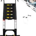 20.3 FT Telescoping Ladder with Stabilizers, Adjustable Multi-Purpose Collapsible Extension with Hooks & Wheels, Heavy Duty 330 lbs Max Capacity, Ideal for Home and Outdoor Work,Black