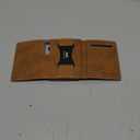 Leather Wallet for Men Slim Minimalist: Smart Pop Up Wallet with Cash Strap - RFID Front Pocket Trifold Credit Card Holder - Gift for Man Husband at Anniversay Brithday (Leather Brown-S1)