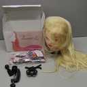 Beauty Star Mannequin Head with 80% Real Human Hair, Doll Head for Hair Styling, Cosmetology Training Manikin Practice Head with Clamp Stand and Braiding Kit (Suitable for Straightening, Curling) (25.5", White)