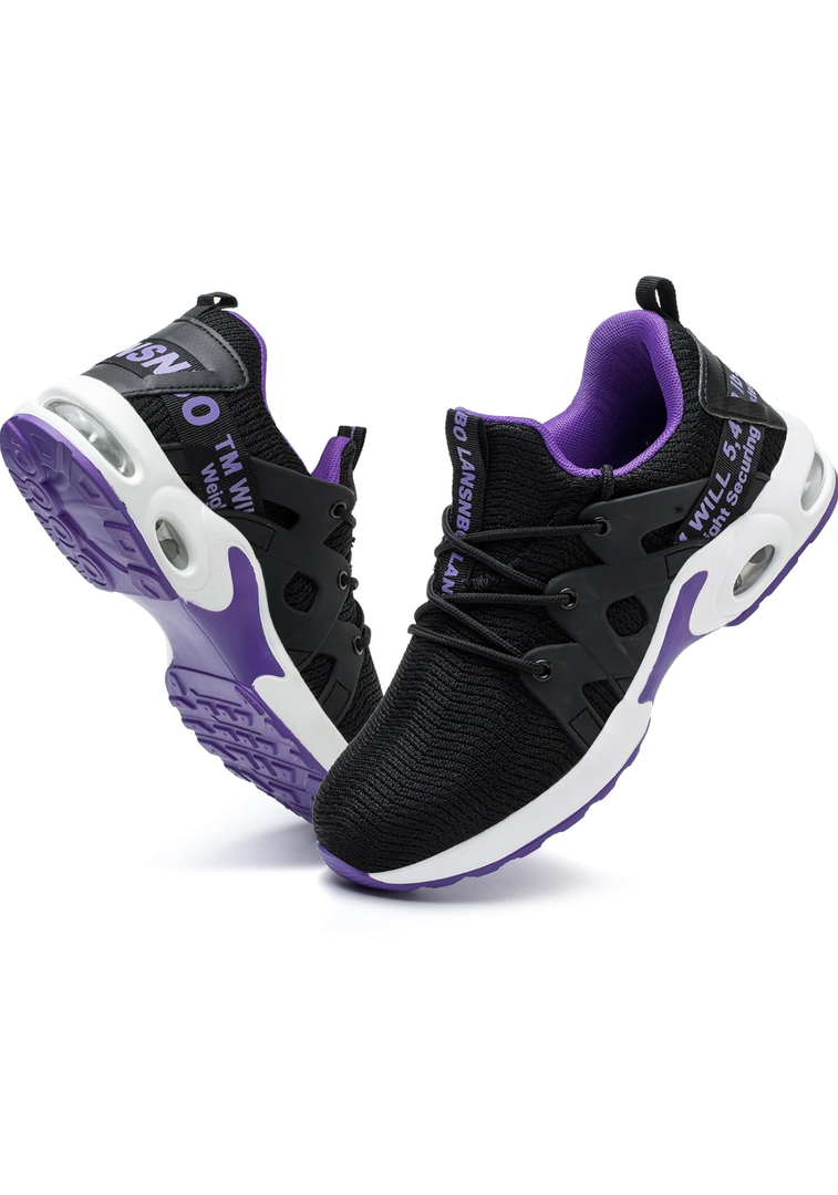 Steel Toe Shoes for Women Indestructible Safety Work Shoes Air Cushion Lightweight Breathable Utility Sneakers Puncture Proof Slip Resistant Composite Toe Footwear 10