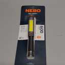 NEBO Big Larry 3 Work Light | Alkaline Batteries Included, 600 Lumens, 7 Light Modes, Magnetic COB Task Lamp & LED Flashlight, Steel Pocket Clip, Hands-Free Use, Water Resistant