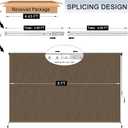 8'W x 8'H Mocha Patio Shades Roll up Outdoor Roller Shade Crank Wand Blind Cordless, 90% UV Blocking & Privacy Protection for Porch|Gazebo|Pergola|Backyard (2 Splicing Tube, 1 Fabric)