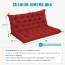 EAGLE PEAK Outdoor Porch Swing Cushion, 2-3 Seater Patio Bench Seat Cushion for Outdoor Furniture, 59"x43" (Red)