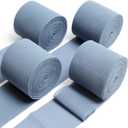 UpUDo 4 Rolls Chiffon Ribbon, 1.5" x 6Yd Dusty Blue Silk Ribbons, Smooth Edges for Wedding Invitations, Bridal Bouquets, DIY Crafts, Gift Wrapping, Holiday Decor