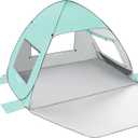 TOBTOS UPF 50+ Pop Up Beach Tent, Easy Set Up Beach Umbrella, Sun Shelter for 2-3 People UV Protection Portable Sunshade, Baby Canopy Cabana, Lightweight with Carry Bag, 63"L x 49.6"W x 50"H