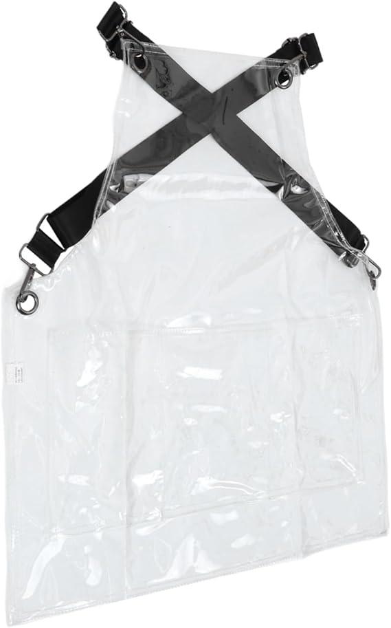 Waterproof Work Apron for Kitchen Hair Salon and Painting Anti-Breeding TPU Apron Pocket for Hairdressers and Chefs