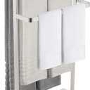 Free Standing Towel Rack for Bathroom, 3-Tier Stainless Steel Standing Towel Rack, 12 lbs Heavy Natural Marble Base, Multi-Size Bath Towel Stand for Bath Sheet, Hand& Fingertip Towels, Brushed Nickel