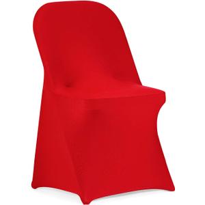 Peomeise Stretch Spandex Folding Chair Cover for Wedding Party Dining Banquet Event (Red,6pcs)