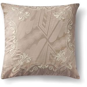 Threadmill Cotton Throw Pillow Cover 18X18 - Set of 2 Soft Embroidered Ivy Design Cotton, Decorative Square Sofa Cushion Covers for Living Room - Beige. Perfect for Christmas,Thanksgiving & Holidays