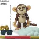 3D Printed Monkey King Articulated Animal Figurine Mini Play Ornament,Festive Holiday Desk Decor,Easter Basket Stuffers Gifts(Brown)