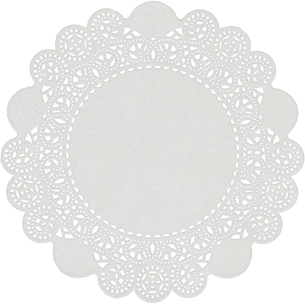 AmerCareRoyal 6“ Disposable Paper Lace Doilies, White, Case of 10,000